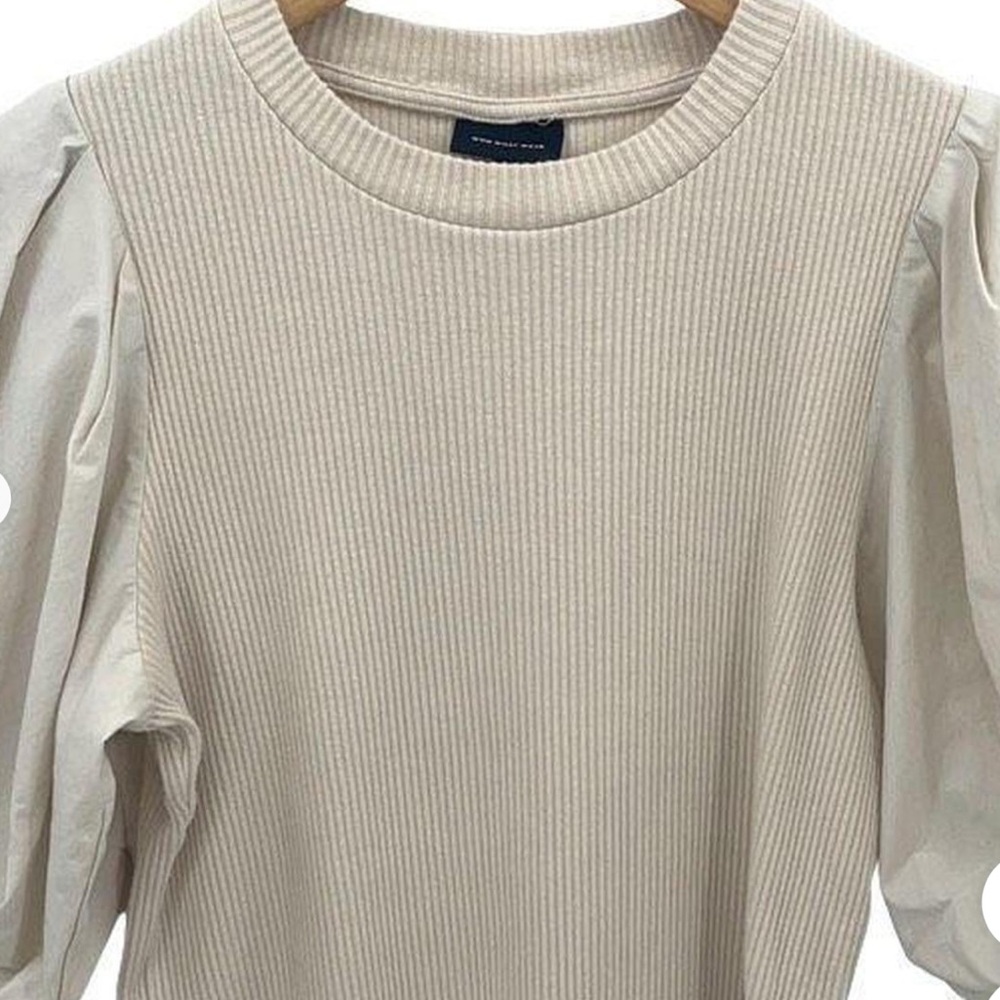 Who what wear Cream cotton Puff Sleeve Top XL - Picture 2 of 7